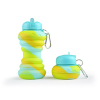Botella de Agua Flexible de Dibujos Animados de Moda, Taza de Agua de Silicona Portátil Creativa para Niños, Botella Deportiva para Viajes y Excursiones