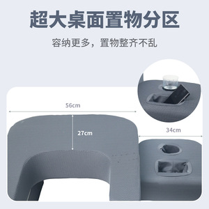 หมอนรองหลังเมมโมรี่โฟมสีเทาเข้มรูปทรงสี่เหลี่ยมผืนผ้าสำหรับอ่านหนังสือและรองรับการพักผ่อนบนเตียงพร้อมดีไซน์กันลื่น - Product Image 2