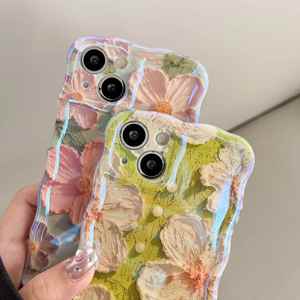 Adatto per la pittura a olio artistica avanzata fiore 14promax custodia per telefono per Iphone 17 16 15 14 femminile resistente alle gocce in Silicone - Product Image 3