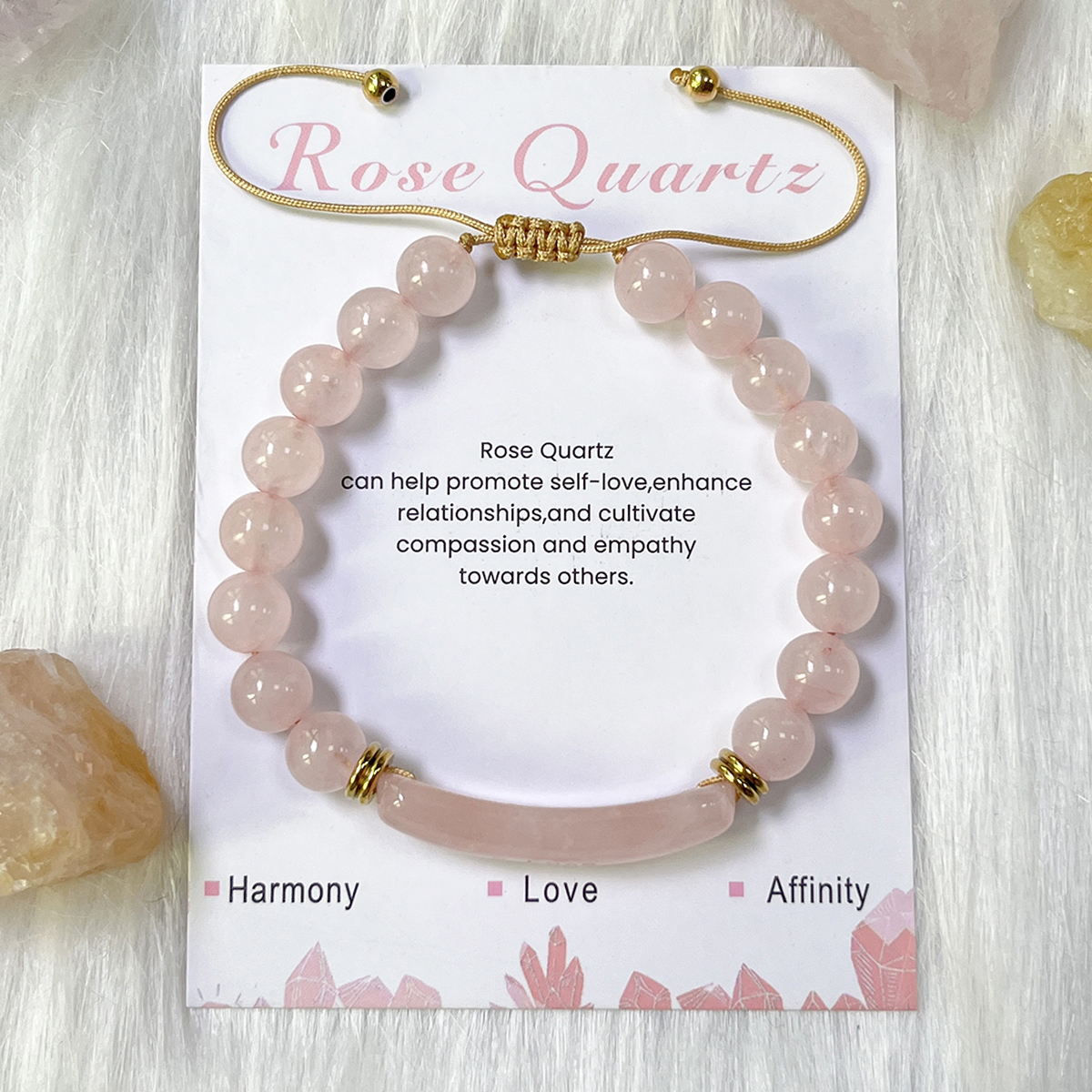 Quartz rose avec carte