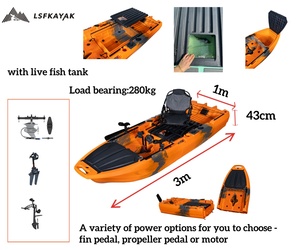 Kayak de Pesca Modular Popular de 10 pies/14 pies, 3-<span class=keywords><strong>2</strong></span> Secciones, PE, Sit-On-Top, para <span class=keywords><strong>2</strong></span> Personas/1 Persona, para Lagos y Ríos, con Motor Eléctrico - Product Image 3