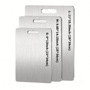 Tablas de Cortar de Acero Inoxidable 304 de Grado Alimenticio, Doble Cara, con Logotipo Personalizado, Aptas para Lavavajillas, Modernas para Cocina - Product Image 2