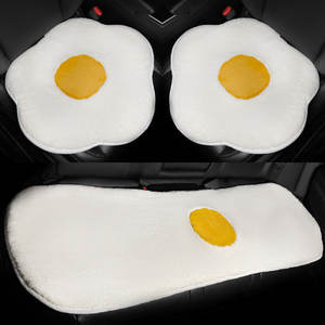 Dessin animé mignon jaune d'<span class=keywords><strong>oeuf</strong></span> hiver peluche quatre saisons universel voiture décorations intérieures voiture protection siège housse de coussin - Product Image 5
