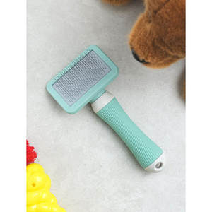 Basixle SKCUS spazzola di plastica portatile per la rimozione dei capelli per animali domestici lavabile e funzione di sicurezza per la pulizia dei capelli dei cani verde - Product Image 1