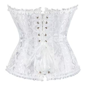 Bustiers hoa ren Tops cho phụ nữ hoa in cổ điển Corset Gothic satin corselet overbust xương Sexy Áo nịt ngực - Product Image 6