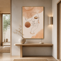 Décoration murale moderne Wabi-Sabi en plâtre texturé 3D, peinture sur toile abstraite géométrique minimaliste, relief sculpté à la main encadré