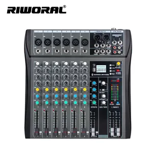 AT60S grosir Mixer Audio profesional tinggi konsol USB Mixer Audio 6channel untuk panggung