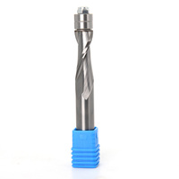 Fraise à rainurer en spirale à 2 cannelures en carbure de tungstène brillant pour le travail du bois, modèle de gabarit pour fraisage encastré, tige de 1/2 pouce, ODM OEM