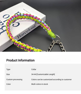 Dickes Handgefertigtes Geflochtenes Hundehalsband für Mittelgroße bis Große Hunde 34-44cm Farbenfrohes Design Saisonale Nutzung Anpassbares Haustierhalsband - Product Image 2