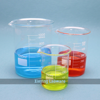 Bécher de laboratoire en verre borosilicaté de 1000ml de forme haute et robuste avec graduations et bec verseur
