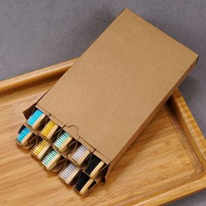 Fuleai Bamboo Toothbrush Soft Bristle Biodegradable Adult Manual Toothbrush 10 Pack Individually Packaged - Product Image 2