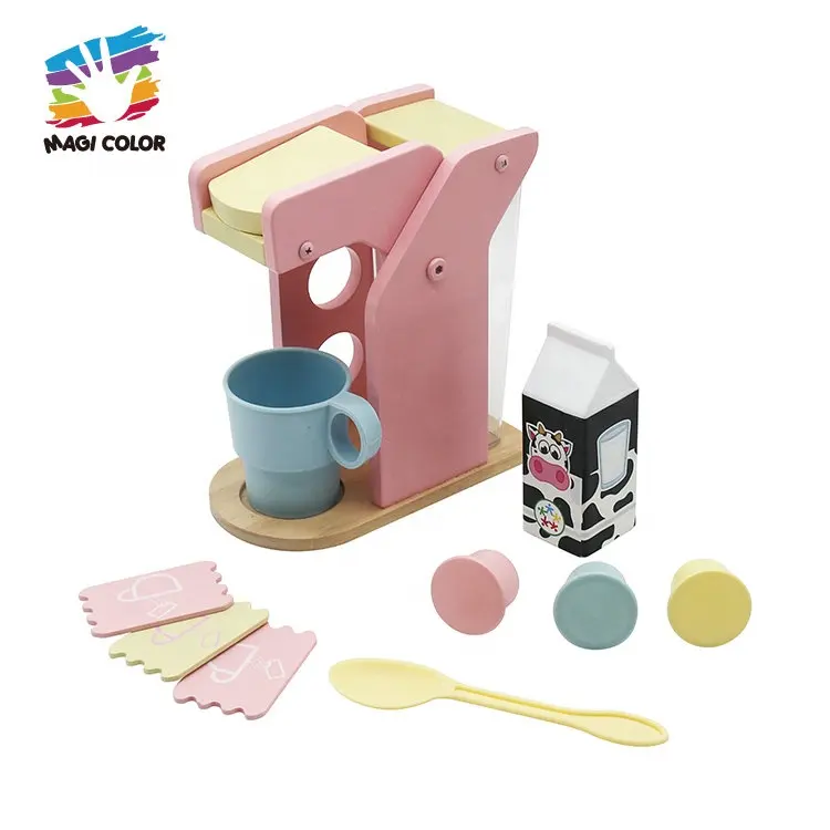 Customize Role Play Home Appliances Wooden Coffee Machine Toy Set For Kids W10D844