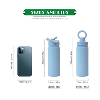 Boîte cadeau personnalisable, bouteille d'eau, bouteille de boisson sportive, gourde isotherme en acier inoxydable avec support magnétique pour téléphone portable pour l'extérieur