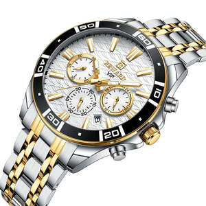 REWARD RD81134M Alloy <b>Case</b> Quartz Men's Sports <b>Watch</b> Chronograph Waterproof Stainless Steel Strap Fashion Multi-Functional - Product Image 1