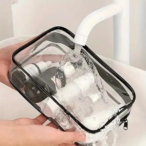 Bolsa de Maquillaje Transparente Unisex con Cierre, Organizador de Artículos de Aseo Portátil de Viaje con Asa, Duradero y Fácil de Limpiar para Gimnasio y Aeropuerto - Product Image 5