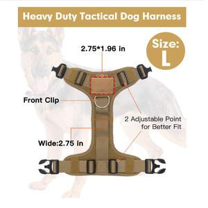 Harga pabrik rompi harnes dada anjing pelatihan taktis kustom dengan pegangan jaring tanpa tarikan rompi harness anjing kerja dapat disesuaikan - Product Image 2