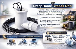 สวิตช์เซ็นเซอร์น้ำล้นแบบลอยตัว 24V AC สำหรับระบบ HVAC วัสดุ PVC พร้อมเกลียวขนาด 3/4 นิ้ว สำหรับถาดรองน้ำ พร้อมระบบแจ้งเตือนระดับน้ำ - Product Image 5