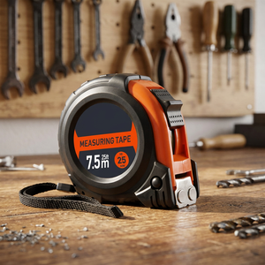 เทปวัดเหล็กแบบหนาพิเศษ ยี่ห้อ Factory Popular รุ่น Heavy Duty พร้อมระบบล็อคอัตโนมัติแบบเมตริก สองระบบล็อค ใบมีดมองเห็นชัดเจน ปลอกยางหนาพิเศษ แบบยืดหดได้ - Product Image 2