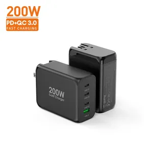 200 watt mobile charger USB C PD Super Fast Charger 65 power adapter 200w Wall adapter 4 port usb adapter for ugreen 65w gan
