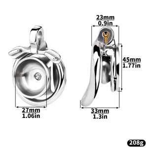 FRRK Cinturón de castidad Rosa Sissy con jaula de pene de metal plano invertido uretral Dispositivo de castidad fetiche correa en la <span class=keywords><strong>cabeza</strong></span> del consolador de fantasía - Product Image 2