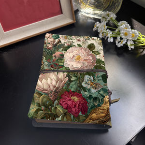 Carnet de bureau A6 fait à la main au design vintage 80 feuilles de métal Tether close Metal Deco avec Léopard Oiseaux <span class=keywords><strong>Butterfl</strong></span> - Product Image 3