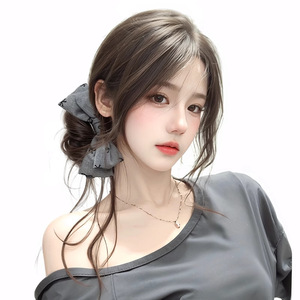 Peluca de moño con lazo, pinza para el pelo con diseño de barba de dragón, peluca natural esponjosa que agrega volumen para mujeres - Product Image 2