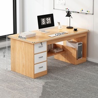Bureau d'ordinateur simple avec serrure à tiroir Bureau d'étude pour étudiants à domicile avec espace d'écriture confortable pour chambre ou bureau à domicile