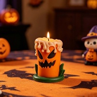 Moule en silicone Cylindre Maléfique Early Riser FM1871 pour bougies DIY, projets de décoration d'ornements de démon en plâtre pour Halloween