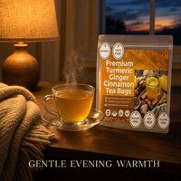 Sachets de thé naturel pur au gingembre et à la cannelle sans caféine, non OGM, pour la maison, le bureau, le bien-être quotidien, la tasse du matin