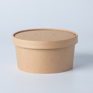 Bol à salade <span class=keywords><strong>Poke</strong></span> jetable de 750 ml, 140 cal, à double paroi, recyclable, en papier kraft, imperméable, avec impression personnalisée du logo - Product Image 1