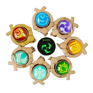 Jeu Genshin Impact Vision Lnazuma Ganyu Keqing Wendi Xiao porte-clés lumineux 7 éléments armes oeil <span class=keywords><strong>de</strong></span> dieu Original jouet porte-clés - Product Image 2