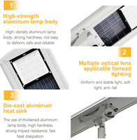 Lampe solaire LED de rue à module national standard 7070, haute luminosité, indice de protection IP67, utilisation routière, batterie LiFePO4 20W