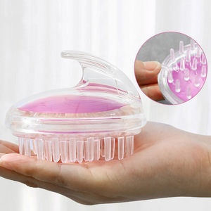 Cepillo de champú transparente, peine para champú, cepillo de masaje para la cabeza, cepillo de baño, peine de masaje de silicona para champú y meridianos - Product Image 3