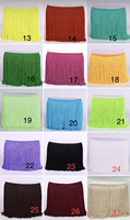 Frange en nylon doux épaissie de 15 cm, à double rangée de longues franges multiples, pour garniture latine, taille personnalisée