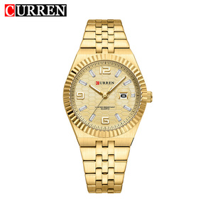 Montre à quartz de luxe CURREN 8498 pour homme, montre carrée étanche en acier inoxydable et cuir, lumineuse, pour femme - Product Image 1