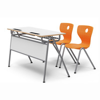 Bureau et chaise d'école en bois, fournisseurs de mobilier scolaire, bureau avec panneau de modestie avant