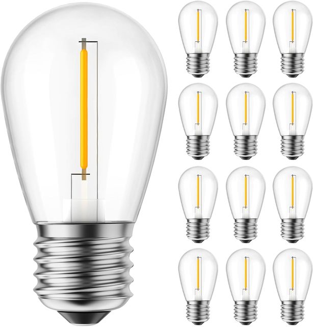 Vintage E26 Medium Base Edison LED Light Bulbs Shatterproof S14 Replacement Energy Efficient