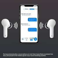 Casque de traduction sans fil intelligent avec IA, 144 langues, réduction du bruit, chargement Type-C, compatible Android/iOS