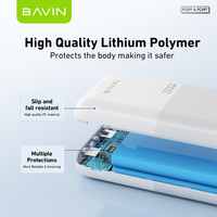 BAVIN Chargeur rapide bon marché PC097 PC091 10000mah 20000mah, batterie externe de haute qualité en polymère de lithium