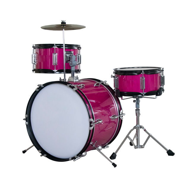 Kids Children Junior Beginners 3-PC Drum Set Drums Kit Percussion Musical Instrument with Cymbal Drumsticks Adjustable Stool