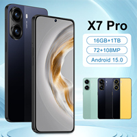 Smartphone X7 Pro 7,3 pouces 16 Go + 1 To 5G, processeur Deca Core, Android 15, série Snapdragon 800, écran OLED HD, charge rapide
