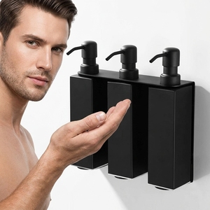 <span class=keywords><strong>Dispenser</strong></span> Triplo <span class=keywords><strong>per</strong></span> <span class=keywords><strong>Sapone</strong></span> Liquido da Parete, Erogatore di Shampoo in Acciaio Inox <span class=keywords><strong>per</strong></span> Bagno, Casa, Hotel - Product Image 1