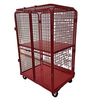Carro de Acero Industrial Personalizable con Cuatro Ruedas y Malla, Capacidad de Carga de 300 kg, Contenedor de Almacenamiento Plegable, Almacenes Portátiles con Ruedas