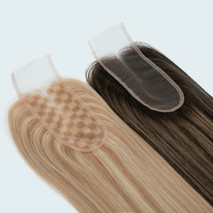 YuanZhen Cierre de Encaje Blanco para Mujer, Top de Seda, Densidad Natural, Cutícula Alineada, Cabello Humano Europeo, Topper de Encaje Mono - Product Image 1