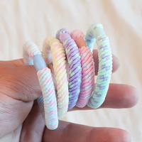 Lot de 10 élastiques à cheveux frais et élégants avec couleurs tourbillonnantes, haute élasticité, en caoutchouc durable, nouveau style 5 cm pour femmes