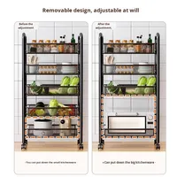Chariot de Rangement de Cuisine Métallique Multi-Niveaux Personnalisé, Panier à Légumes sur Pied pour Vaisselle de Salle de Bain, Vente en Gros