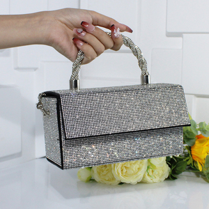 2024 New Designer Fashion Women's Diamond Evening Handbag Purse <strong>Clutch</strong> Ladies <strong>Silver</strong> Box Bag Rhinestone Purse Bag - Product Image 4
