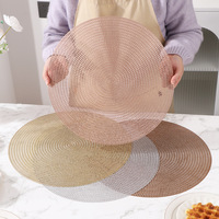 Set de table rond nordique en PVC creux de 15 pouces, style occidental, résistant à la chaleur et antidérapant