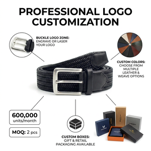 <span class=keywords><strong>Cintura</strong></span> Classica <span class=keywords><strong>Nera</strong></span> Elastica da Uomo Personalizzata all'Ingrosso con Fibbia in Lega, <span class=keywords><strong>Cintura</strong></span> Intrecciata in Pelle Incollata per Uomo, <span class=keywords><strong>Cintura</strong></span> Tessuta OEM di Fabbrica - Product Image 1