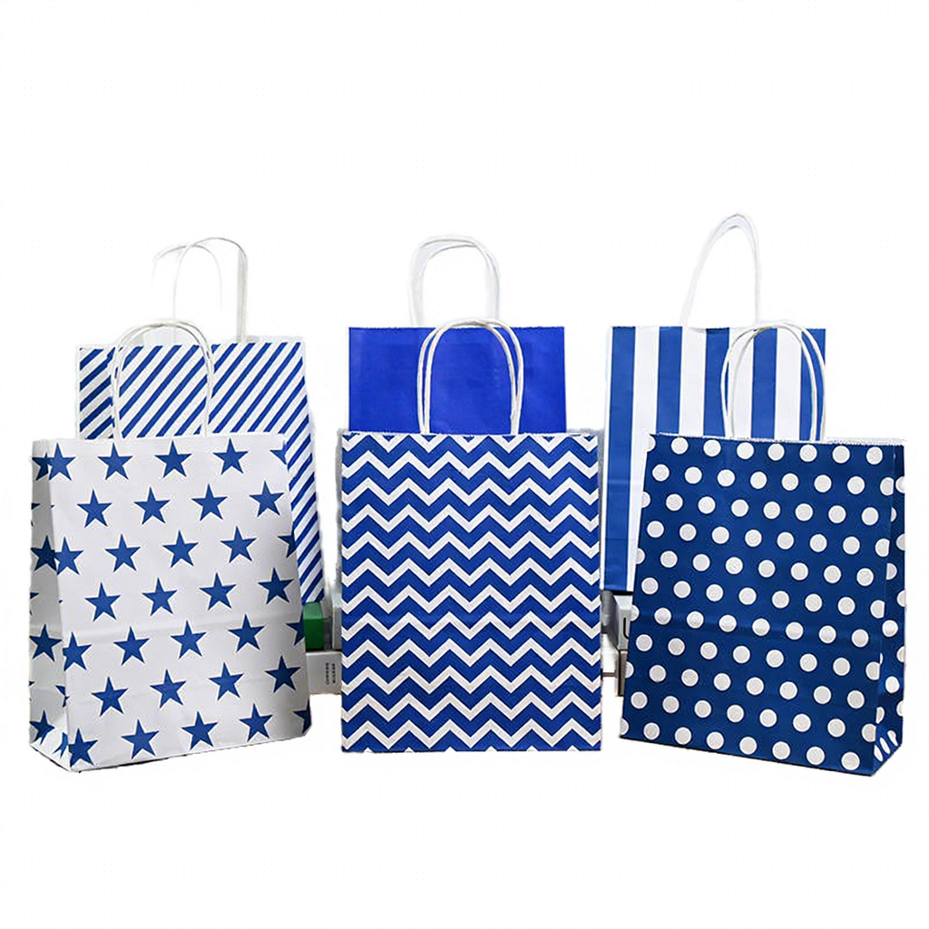 Wholesale Custom Kraft Paper Carry Bag for Jewelry Gifts Logo Printed for Supermarket Exhibition Promotion Ribbon Accessories